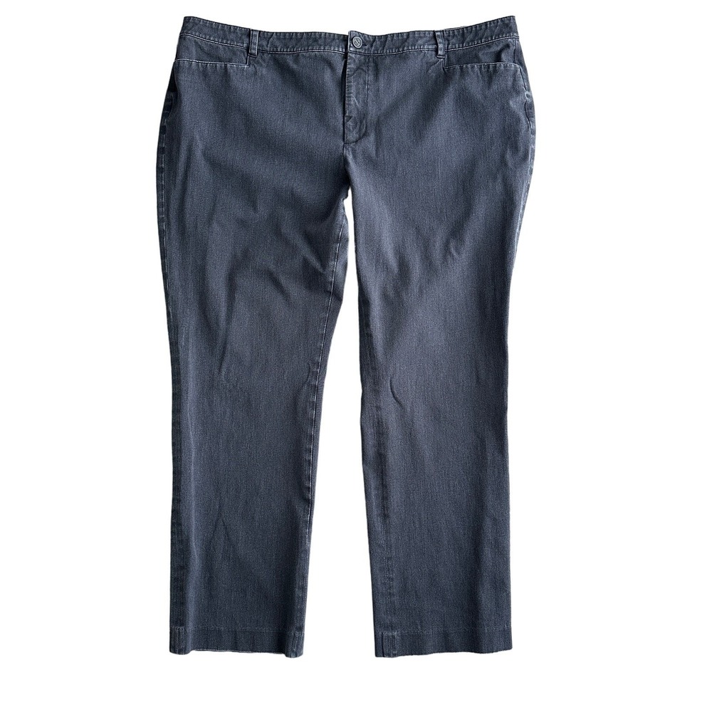 Lauren Ralph Lauren Adelle Straight Pants Womens Size 20W Gray Cotton Minimalist